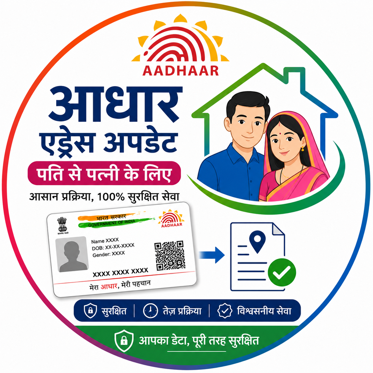 Aadhaar Address Update (Husband Address to Wife Aadhaar)